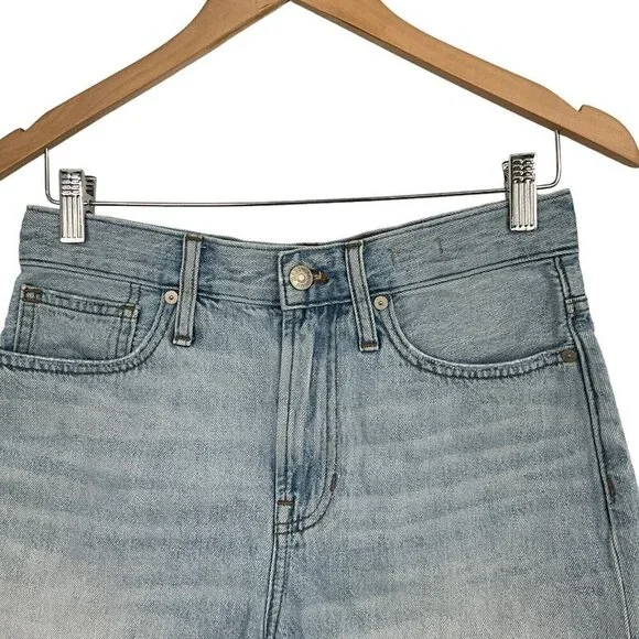 Madewell Women's 26 The Perfect Jean Shorts Light Blue Cut Off Pockets Casual - Picture 4 of 11